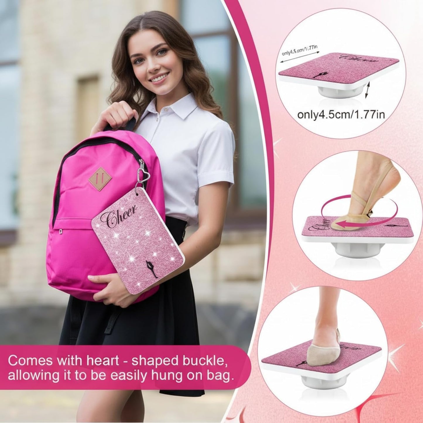 Seenelling Flyer Cheer Stand for Cheerleader Balance and Flexibility Core Strength Training Boards for Standing Practice, Cheer Balance Trainer Equipment