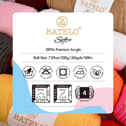 Soft Peach Pink Yarn 1008 Yards - 3 Pack Acrylic Yarn of 200g/7.5oz - 4 Medium (Worsted) - Crocheting, Knitting, Amigurumi, Craft