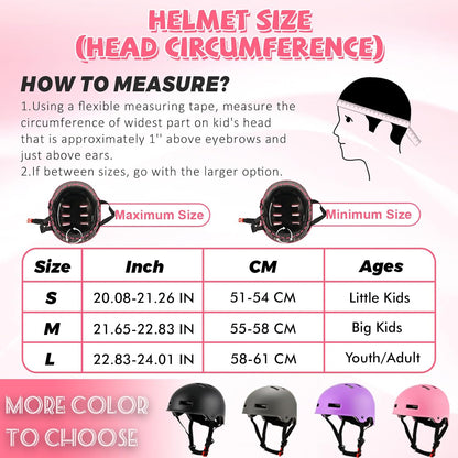 Adjustable Kids Bike Helmet for Boys Girls Youth, Kids Protective Helmets for Multi-Sports Skateboard Scooter Bicycle Cycling Skating