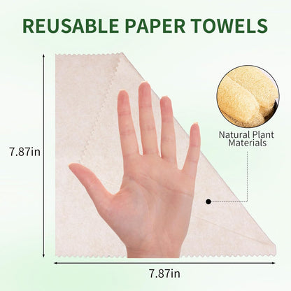 5 Pack Swedish Dishcloths for Kitchen, 100% Compostable Loofah & Plant Fiber Swedish Dish Cloths, Reusable Paper Towels, Super Absorbent, Non-Stick Oil, Fast Dry(7.87x7.87in)