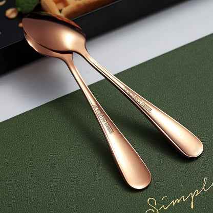 Kyraton Rose Gold Coffee & Tea Spoons, 5.5" Titanium Plated, Pack of 6