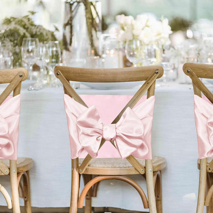P Pothuiny 12 Pcs Light Pink Satin Table Runner 12 x 72 Inch Long Smooth Wedding Table Runners for Banquets, Graduations and Birthday Party Decoration