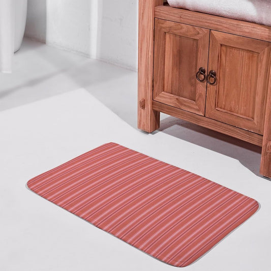 Trendy & Cute Pink Stripes Bath Mat Rug 24x16, Ultra Soft Bathroom Rug, Non Slip and Absorbent Bath Rug Carpet for Bathroom Floor, Tub and Shower