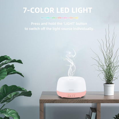 SEEDSEEL 300ML Essential Oil Diffuser with Remote Control, Aromatherapy Diffuser with 7-Color Changing LED Light for Home,Bedroom, Office