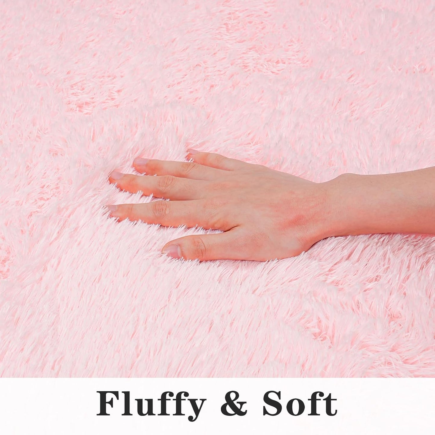 Dssimo Super Fluffy Runner Rug for Bedroom, Modern Shag Pink Area Rugs, Soft Plush Throw Carpet for Kids,Girls Boys and Teens Bedside Room Decor for Living Room Dorm Nursery Classroom, 2x6 Feet
