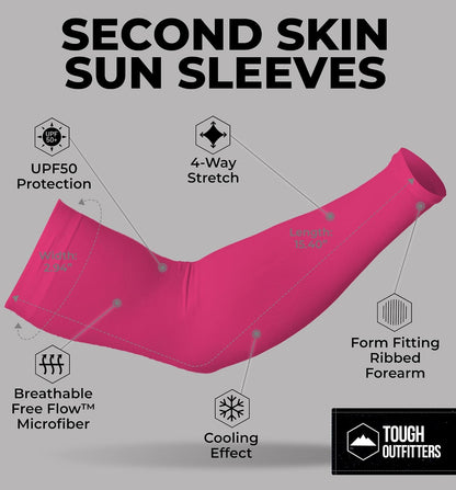 Tough Outdoors UV Arm Sleeves for Men Women - Sun Protection Sleeves - Compression Golf Baseball Cooling Tattoo Arm Sleeve