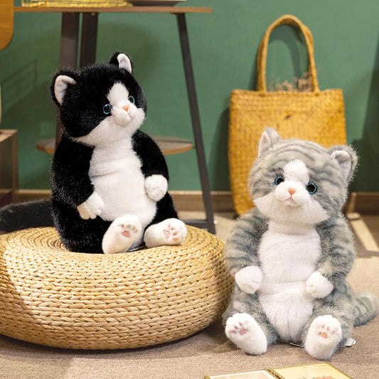 PEACH CAT Cat Stuffed Animal 14" Cute Kitten Plushies Soft Plush Toys Gifts for Kids Grey