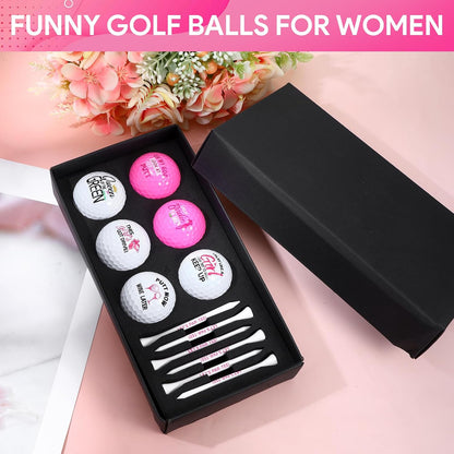 13 Pcs Golf Gifts for Women, Pink Funny Golf Balls for Women with Tees and Gift Box, Golfing Lovers Golfers Balls, Birthday Festival Gifts for Golfers Friend Mom Coworker Employee