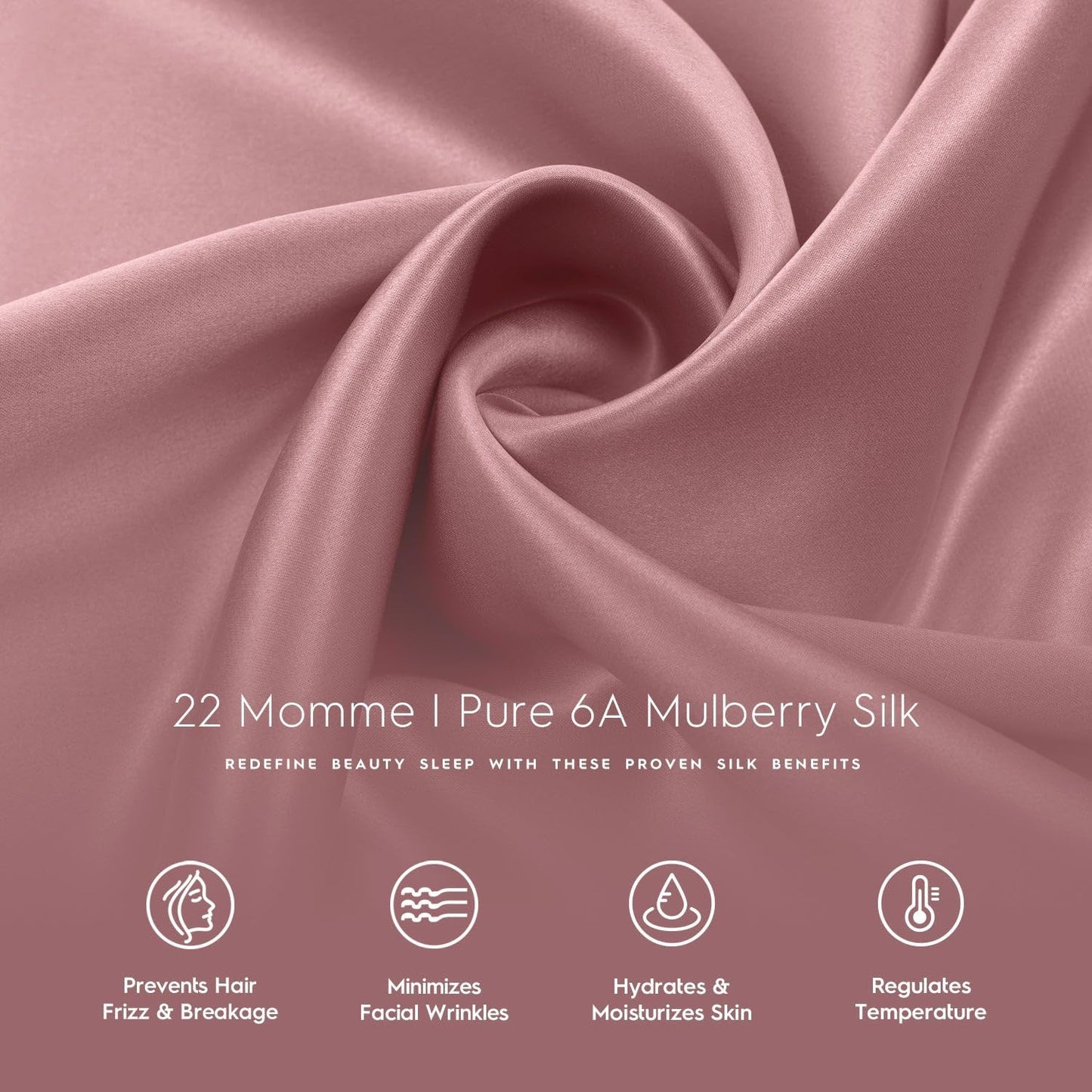 Tafts Pillow Cases - 22mm 100% Pure Mulberry 6A Silk Pillowcase for Hair & Skin with Zipper Closure, Cooling, Natural, Organic, Double Sided Silk Pillow Case (Misty Rose Pink, Queen 20x30 1pc)
