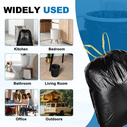uxcell 80 Count Trash Bags with Drawstring, 5.2 Gallon 20" Garbage Bags, Unscented Bathroom Trash Can Bin Liners Tear-Free Design for Home Office Kitchen Living Room Bedroom Car, Pink