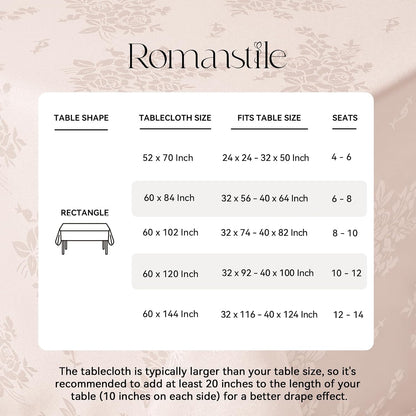 Romanstile Jacquard Rectangle Tablecloth, Waterproof Elegant Damask Rose Floral Pattern Table Cloth, Washable Decorative Polyester Table Cover for Kitchen/Dining/Parties - Pink, 52 x 70 Inch