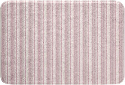 Feelyou Pink White Stripes Bathroom Rugs Microfiber 16"x24" Modern Striped Art Bath Mats Non-Slip Geometric Bathroom Accessories Floor Doormats Soft Door Mat
