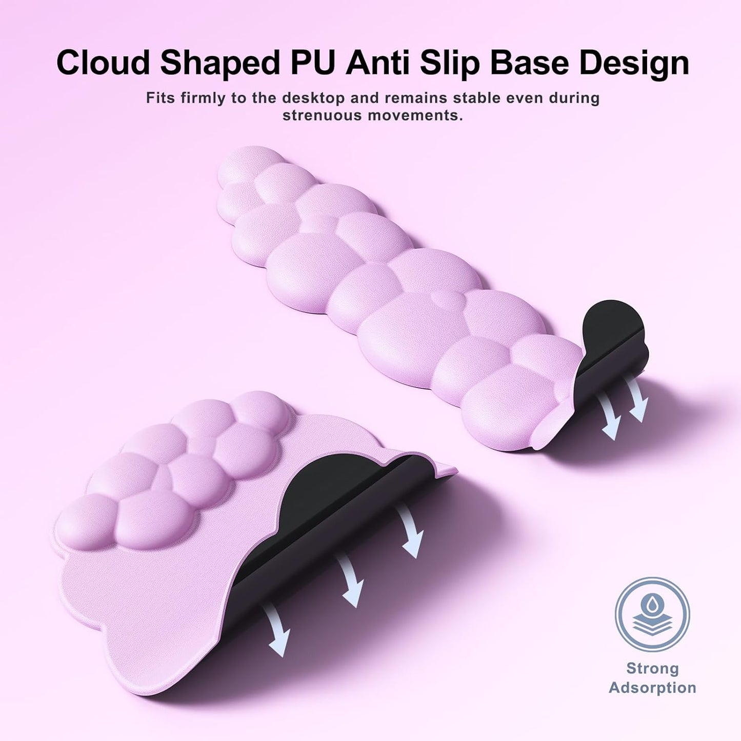 MOKURU Cloud Mouse Pad with Wrist Rest, Cloud Keyboard Wrist Rest, Mouse Pad Wrist Support, Ergonomic Keyboard Mouse Wrist Support (Pink)