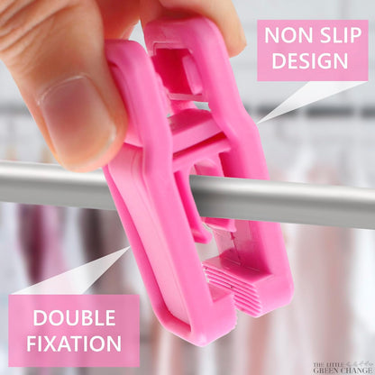 20Pcs Baby Hanger Clips for Baby Clothes - Baby Hangers Clips Pink Clothes Pins Kids Hangers Clips for Hanging Clothes Hanger Clips for Velvet Hangers - Plastic Clips Pink Clips for Hangers Pant Clips