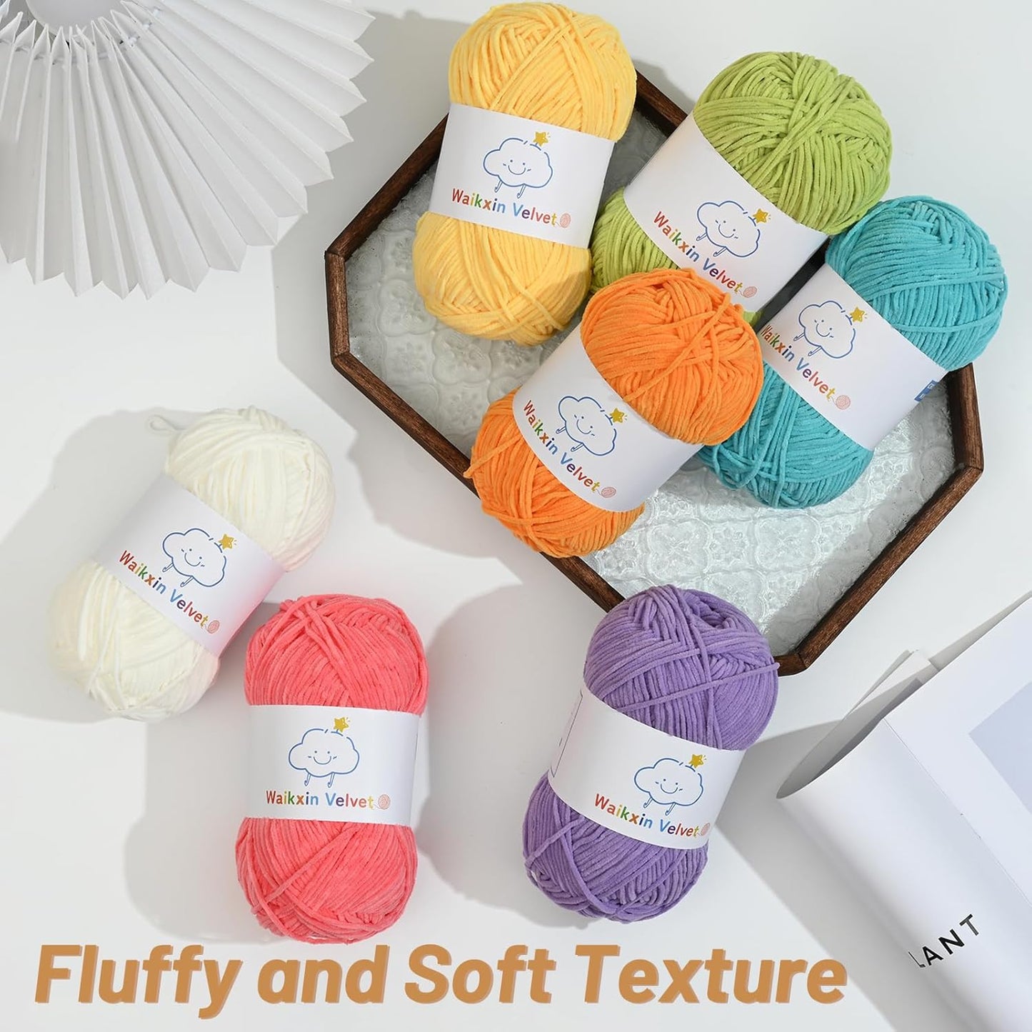 3 Pack Fluffy Chenille Yarn for Crocheting，Baby Yarn for Crocheting Soft，150g/5.28oz Velvet Amigurumi Yarn ，Fingering Weight Yarns for Crocheting Baby Blankets、DIY Craft.(3 Light Pink)