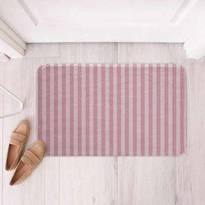Feelyou Stripes Bathroom Rugs Pink Abstract Bath Mats Geometric Bathroom Accessories Luxury Floor Doormats 16"x24" Soft Microfiber