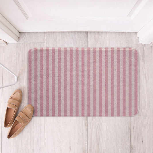 Feelyou Stripes Bathroom Rugs Pink Abstract Bath Mats Geometric Bathroom Accessories Luxury Floor Doormats 16"x24" Soft Microfiber