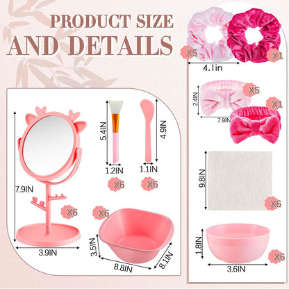 JenPen 6 Set Spa Party Favors Robes and Accessories Kit Supplies for Spa Sleepover Slumber Party Wedding Birthday
