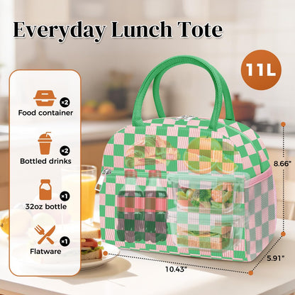 DALINDA Corduroy Lunch Bag Lunch Box for Women Men,Cute Insulated Lunch Bags,Water-Resistant Cute Cooler Lunch Tote Bag, Reusable LunchBox Large Capacity for Work Travel Picnic