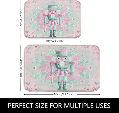 Pastel Floral Quick Dry Bath Mat, Elegant Peach Roses Leaf Absorbent Non Slip Shower Mat, Spring Decorative Flannel Washable Bath Rugs for Bathroom Toilet Restroom 16x24 Inch