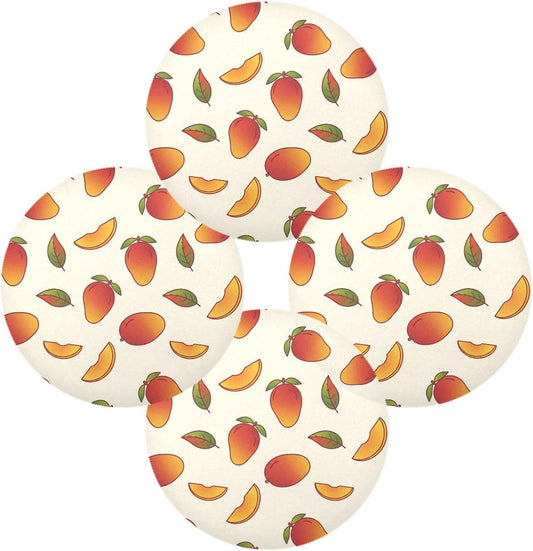 15 inch Peaches Pattern Round Placemats 4 PCS Non Slip Heat Resistant Table Mats for Kitchen Dining Party Table Indoors & Outdoors Decor