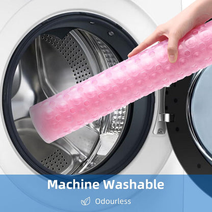 MOONFLY Shower and Bathtub Mat,40x16 Inches,Extra Long Non Slip Mats with Suction Cups and Drain Holes, Machine Washable and Anti Slip Bathmats, Bathroom Mats for Tub Nonslip (Clear Pink)