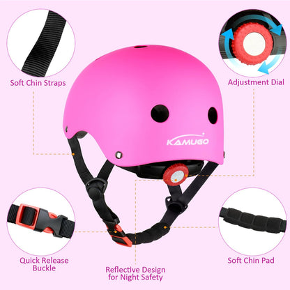 KAMUGO Kids Adjustable Helmet, Suitable for Toddler Kids Ages 2-14 Boys Girls, Multi-Sport Safety Cycling Skating Scooter Helmet