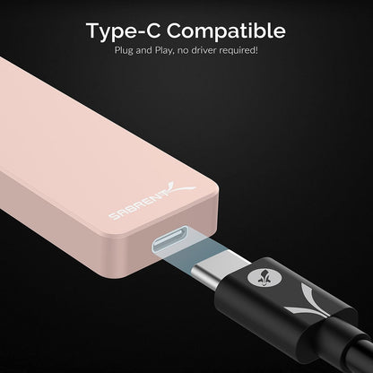 SABRENT 2TB Rocket Nano External Aluminum SSD Up to 1000MB/s (Pink) (SB-2TB-NANO-PNK)