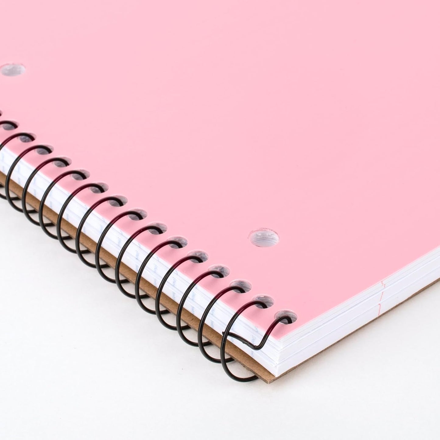 Mead Spiral Notebook, 1 Subject, Wide Ruled Paper, Plastic Cover, 8" x 10-1/2", 100 Sheets, Pastel Pink (930092B)