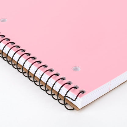 Mead Spiral Notebook, 1 Subject, Wide Ruled Paper, Plastic Cover, 8" x 10-1/2", 100 Sheets, Pastel Pink (930092B)