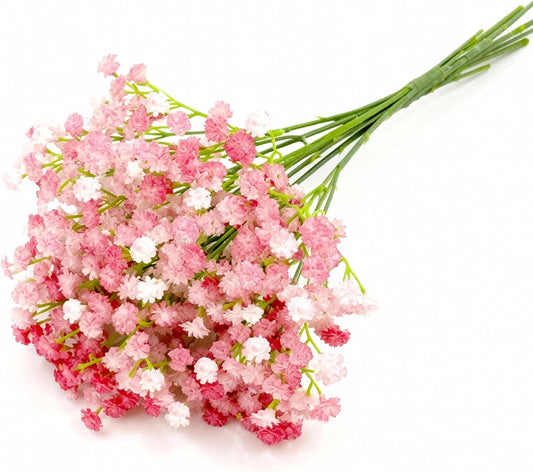 6 Pcs Babys Breath Artificial Flowers, Fake Babys Breath Flowers for Wedding Floral Arrangement Party Decor, Pink