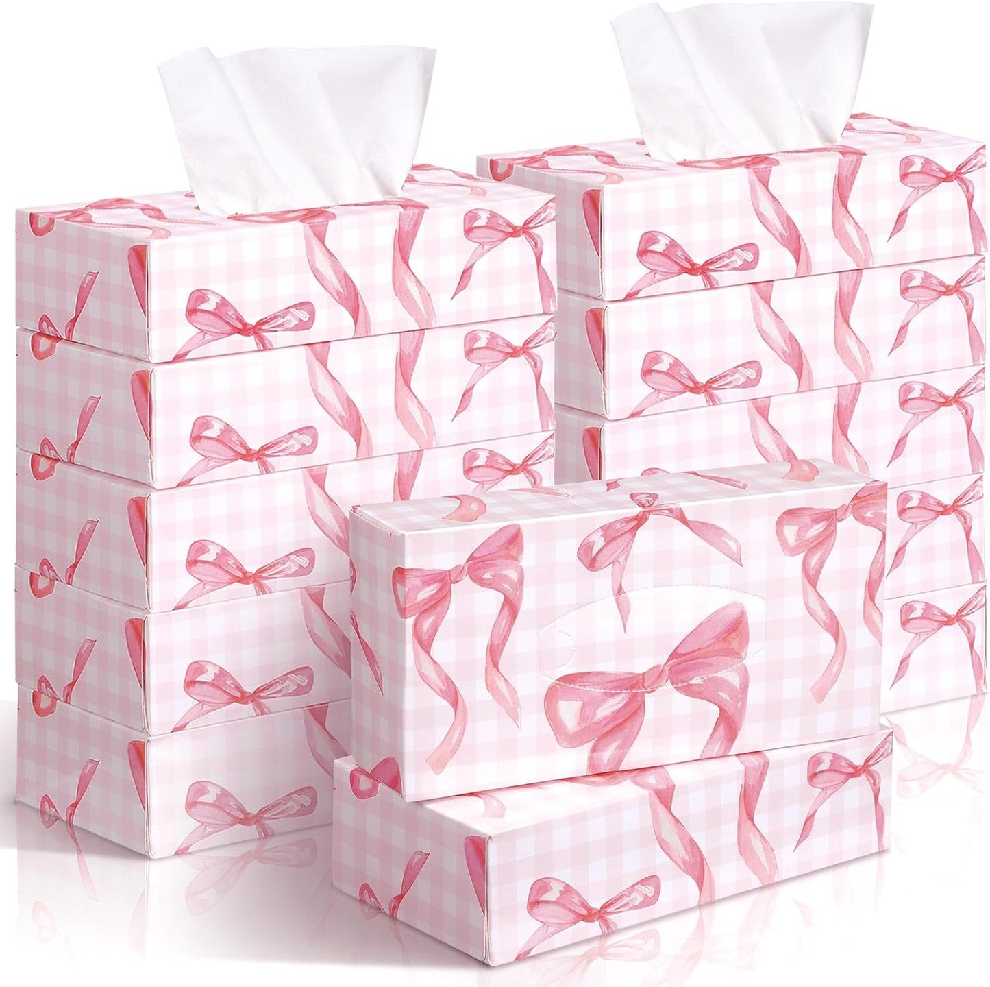 Yinder 12 Packs Graduation Facial Tissue Boxes 1560 Sheets Soft Facial Tissue Bulk for Teacher Classroom Spring 2 Ply 130 Sheets Disposable Travel Tissues Bulk for Weeding Car Kitchen(Pink Bow)