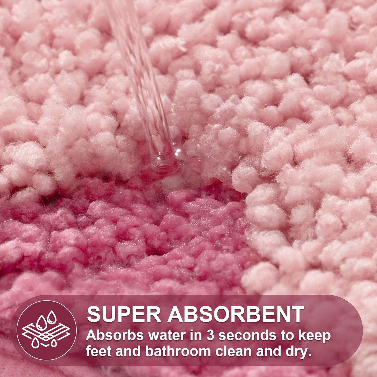 ORTIGIA Small Pink Scalloped Bath Mat, Cute Plush Microfiber Scallop Bathroom Rugs Non Slip Washable Quick Dry Absorbent, Bathmat Carpet for Shower Stall Vanities Kitchen Floor Entrance, 17x24