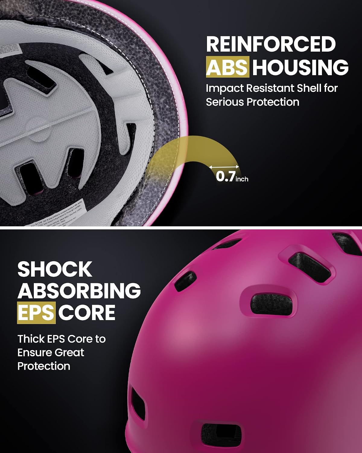 OutdoorMaster Skateboard Cycling Helmet - Two Removable Liners Ventilation Multi-Sport Scooter Roller Skate Inline Skating Rollerblading for Kids, Youth & Adults
