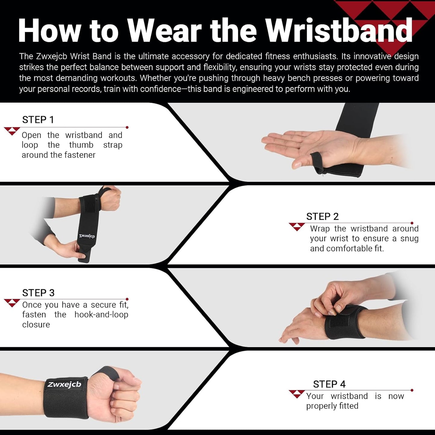 Weightlifting Wrist Wraps - Heavy-Duty Support for Gym, Bench Press, and Pushups, Premium Polyester & Nylon Wrist Straps for Maximum Stability and Comfort During Strength Training - 1 Pair, Unisex for Men & Women