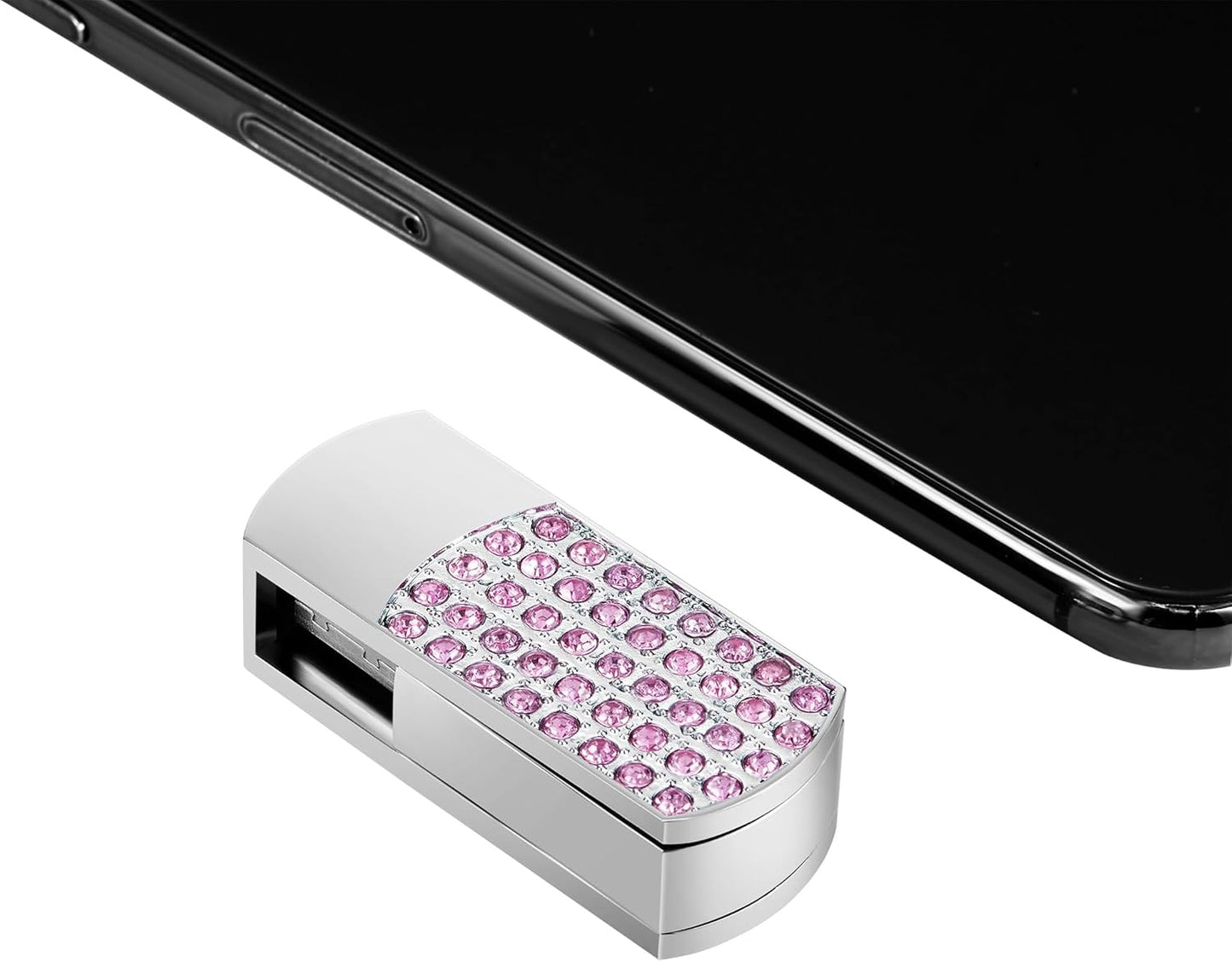 USB Flash Drive, 16GB/32GB/64GB/128GB USB2.0 Rotatable Memory Stick Date Storage Pendrive Thumb Drives U Disk(64GB,Pink)