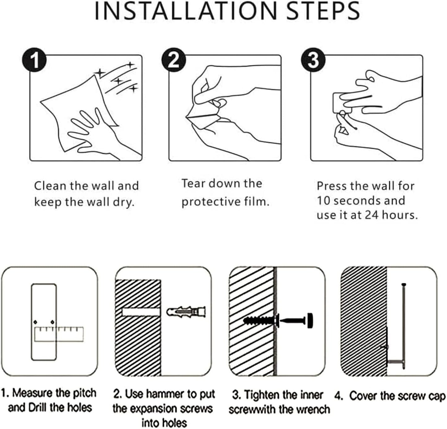 Pink Paper Towel Holder - Self Adhesive or Drilling, Under Cabinet or Wall Mounted