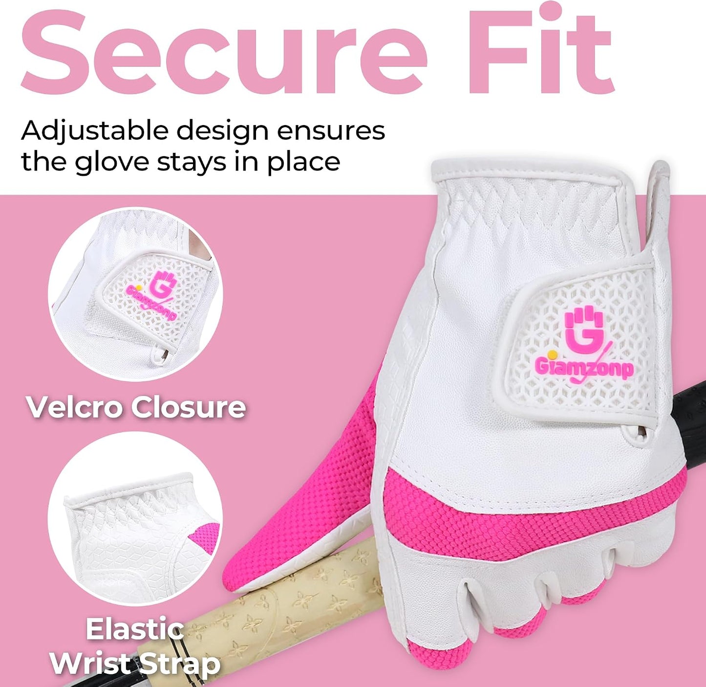Womens Golf Glove for Left or Right Hand 1 Pack, Breathable Lightweight Ladies Golf Glove with Non-Slip Grip for Women Golfers