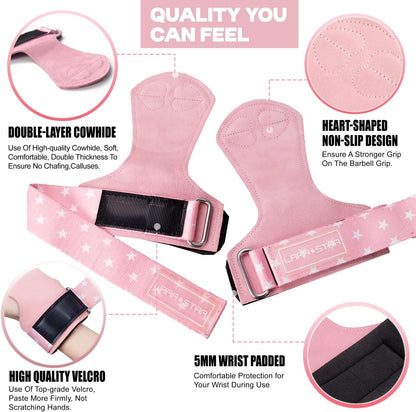 LARA STAR Weight Lifting Wrist Straps for Maximum Grip Support,Lifting Strap for Weightlifting, Gym Grips Hook for Deadlifts, Powerlifting, Heavy Shrug Women/Men