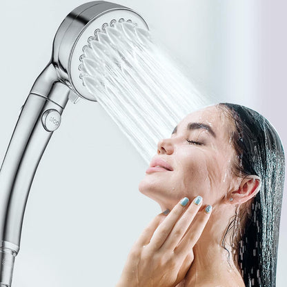 Shower Head, High Pressure Rainfall Shower Head with Stop Button, 3-Mode Adjustable Water Saving Shower Trim Kit