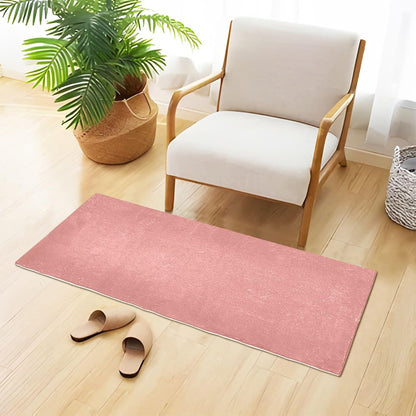 Plain Pink Solid Color Bath Mat, Dry Quickly Non Slip Absorbent Bath Rug, Soft Living Room Bedroom Home Floor Mats, Bath Mats for Bathroom, Tub and Shower 20" x 39"