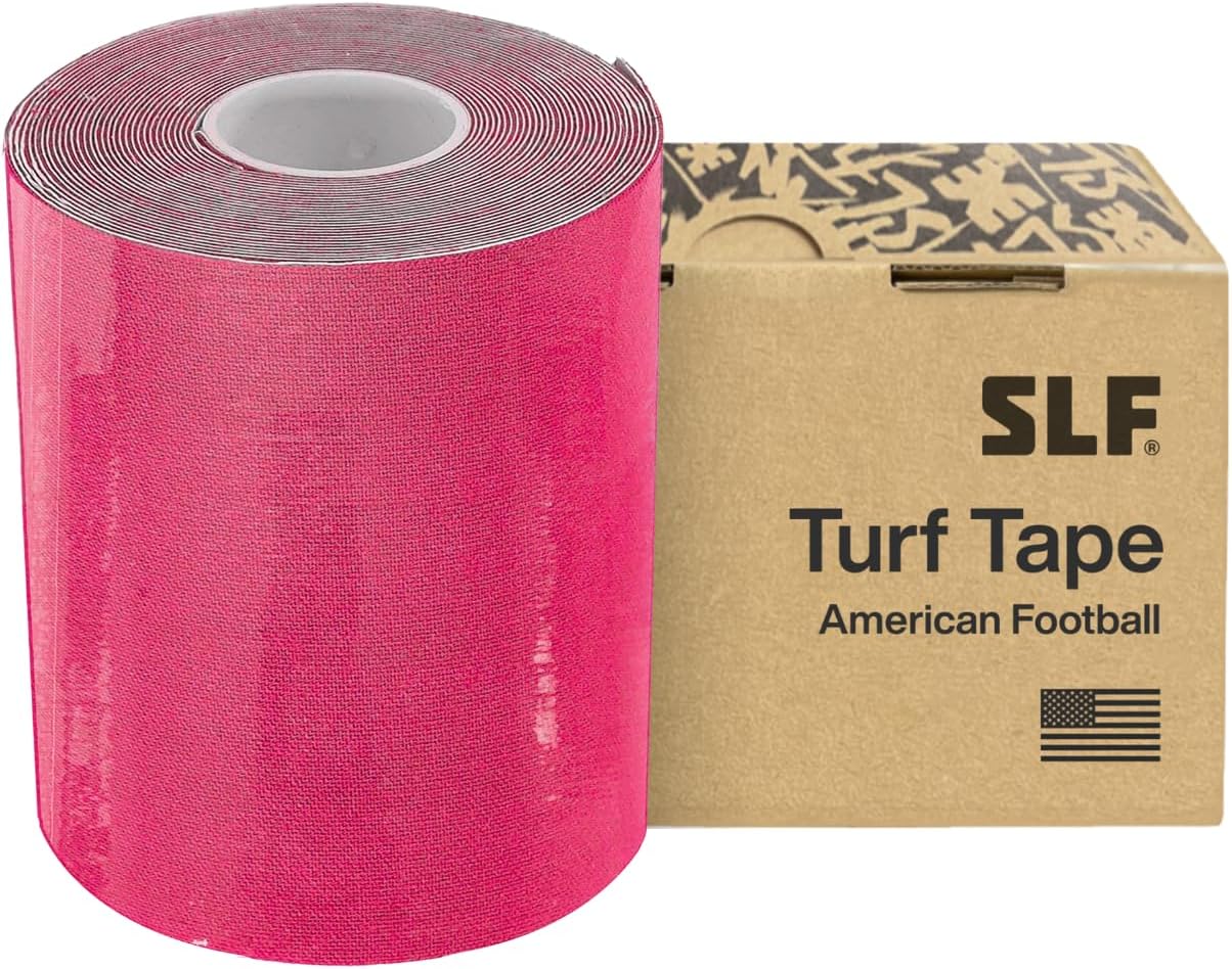 SLEEFS Pink Turf Tape Football - Extra Wide Waterproof Sports Athletic Tape - Flexible Breathable Ultra Sticky for Arms, Wrists, Ankles, Injuries - Lacrosse, Soccer, Baseball, Basketball