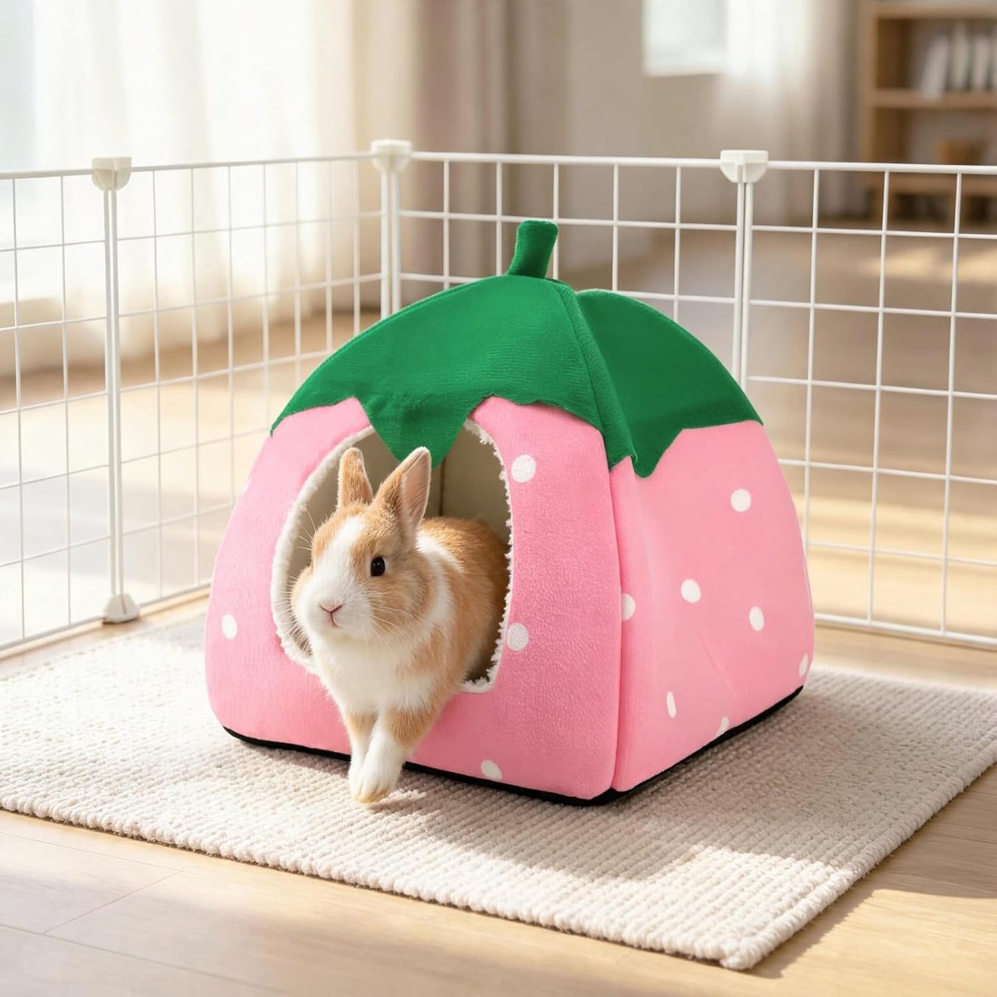 Guinea Pig Hideout Bed Dwarf Rabbit House Cave Accessories Cozy Hide-Out for Little Bunny Hedgehog Ferret Chinchilla&Other Small Animals