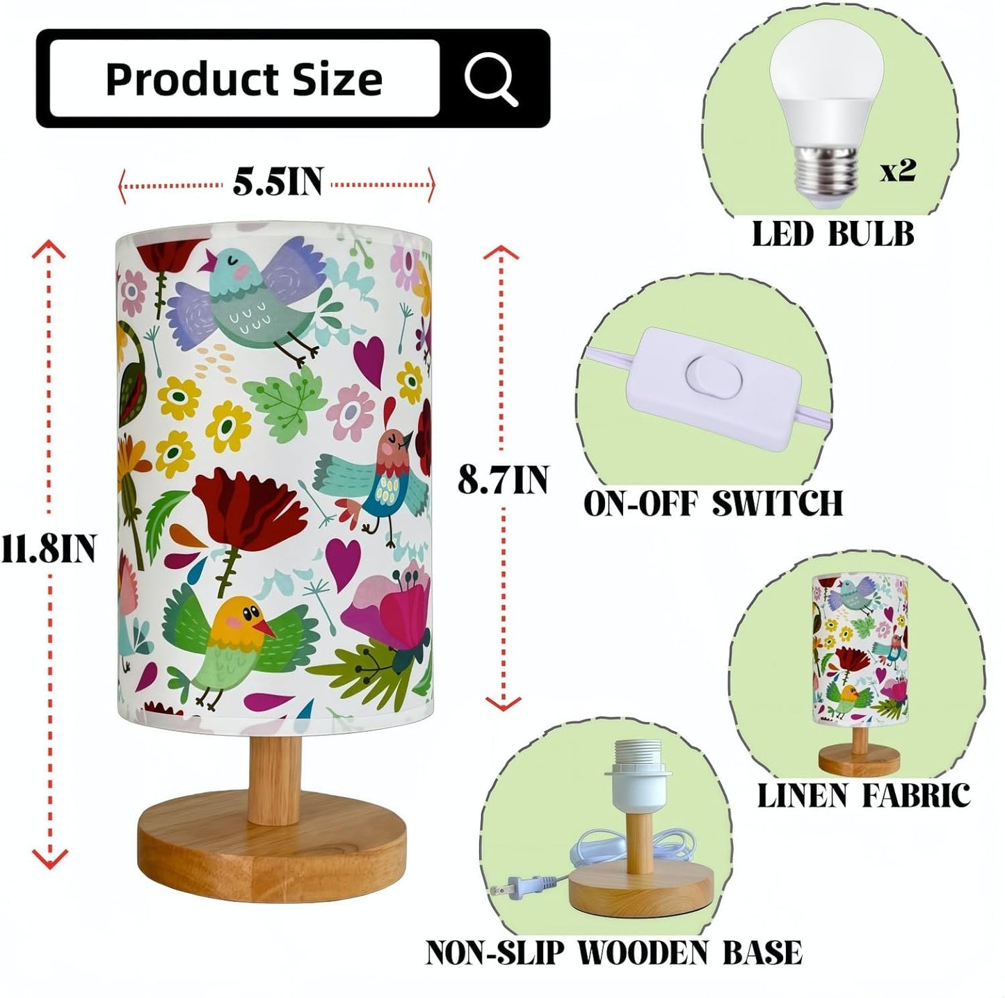 Flower Night Light for Girls - 3-Way Dimmable Boho Pink Floral Lamp for Nursery, Toddler Room, or Big Girl Bedroom, Whimsical Bedtime Reading Light, Gifts for Girls