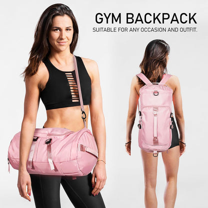 Toddmomy Sports Backpack for Women Gym Bag Workout Backpack Travel Hiking Daypack Multipurpose Pink Lightweight Sturdy Outdoor Recreation