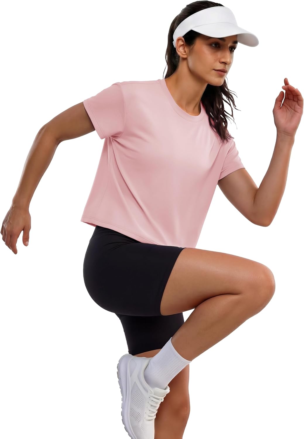 MAGCOMSEN Crop Tops for Women Workout Short Sleeve Shirts Cropped T Shirts Loose Fit Boxy Tee Cotton Athletic Gym Exercise