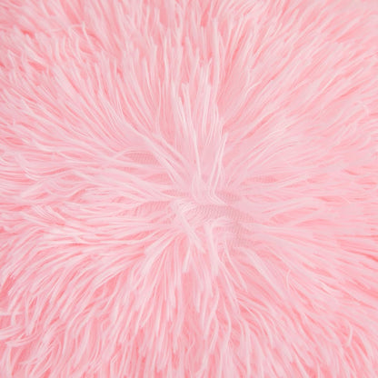 Besfunny Pink Fluffy Throw Pillow Covers 18"x18", Soft Decorative Fuzzy Plush Pink Pillow Cases, Furry Shaggy Faux Fur Cushion Covers for Sofa, Bed, and Living Room Decor, Set of 2 with Zipper