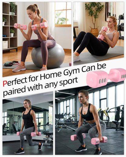 Abahub Dumbbell Set for Home Gym, 4 in 1 Adjustable Weights Dumbbells Set with Kettlebell Grip Converter for Women