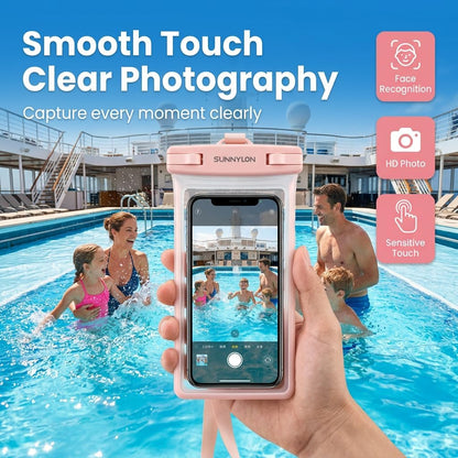 3D Waterproof Phone Pouch, IPX8 100FT Underwater Phone Case,Soft TPU Cell Phone Dry Bag with Lanyard,7 Inch Fits iPhone 17-11 Pro Max, Samsung Galaxy S26/S25/S24 Ultra, Beach Pool (1-Pack Pink)