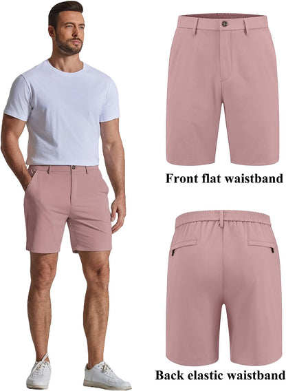 COOFANDY Men's Casual Shorts 7" Stretch Golf Shorts with 4 Pockets Quick Dry Lightweight Shorts Dress for Hiking Work